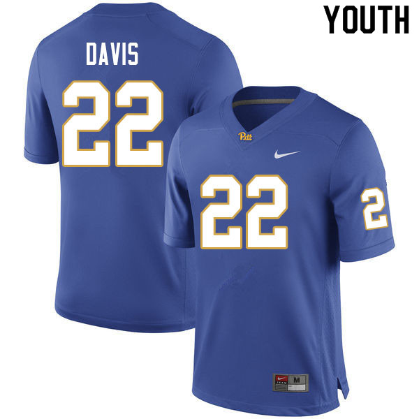 Youth #22 Vincent Davis Pitt Panthers College Football Jerseys Sale-Royal